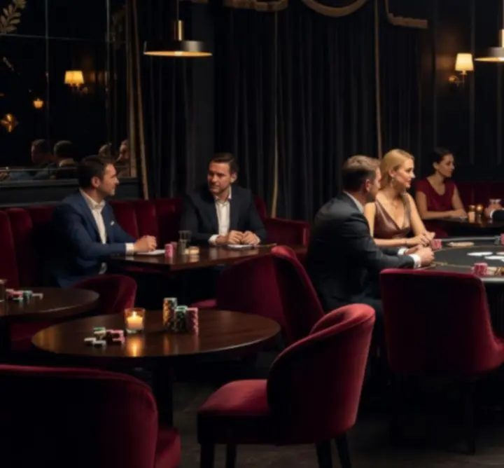 Eleganckie wnętrze restauracji-lounge z pokerowym stołem w Polska Gastro Nights
