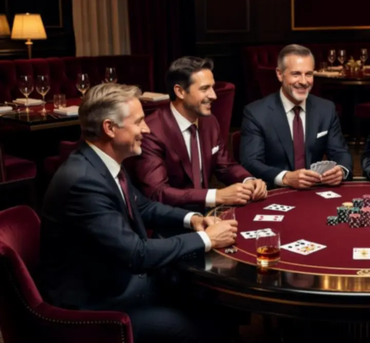 Stół do pokera w eleganckim lounge podczas wieczoru offline poker