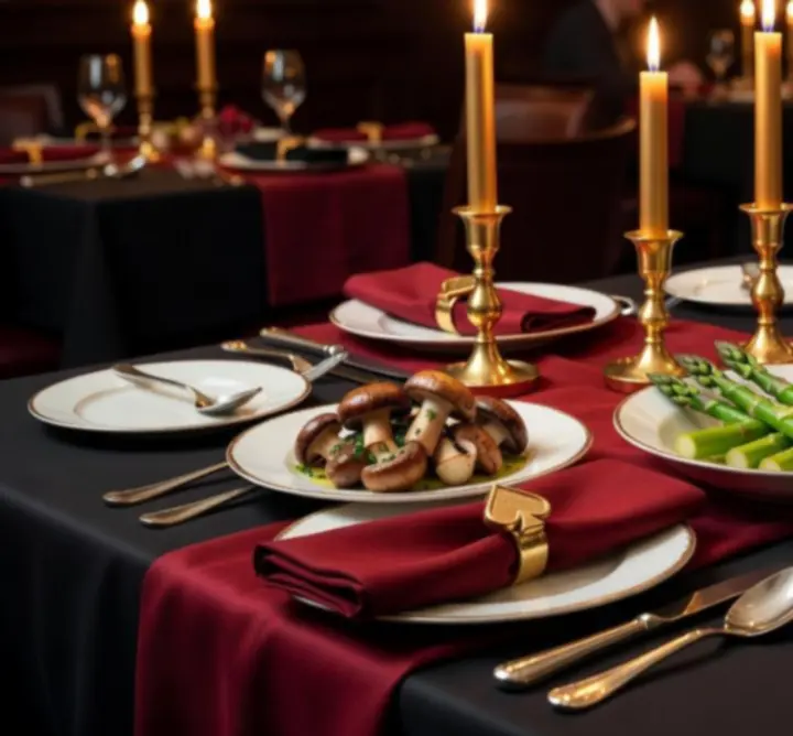 Sezonowe nakrycie stołu w eleganckiej restauracji